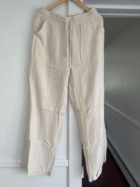 Thread & Supply Wide-Leg Linen Pants in Tan